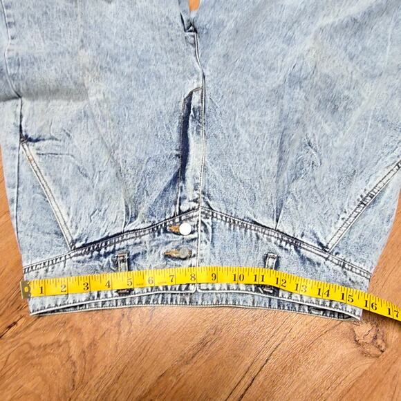 Vintage Acid Wash Denim Shorts Pleated High Waist Womens 12 Juniors 13/14 - Picture 12 of 15
